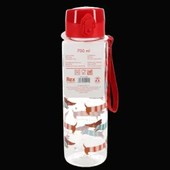 Drinks bottle with push button lid 700ml - Sausage Dog