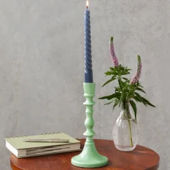 Enamel candlestick (19cm) - Green