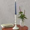 Enamel candlestick (19cm) - Light grey