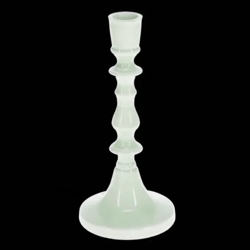 Enamel candlestick (19cm) - Light grey