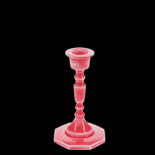 Enamel candlestick (13cm) - Vibrant pink
