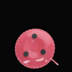 Enamel chamberstick candle holder - Vibrant pink