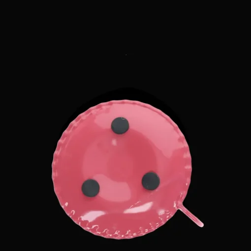 Enamel chamberstick candle holder - Vibrant pink