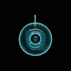 Enamel chamberstick candle holder - Blue