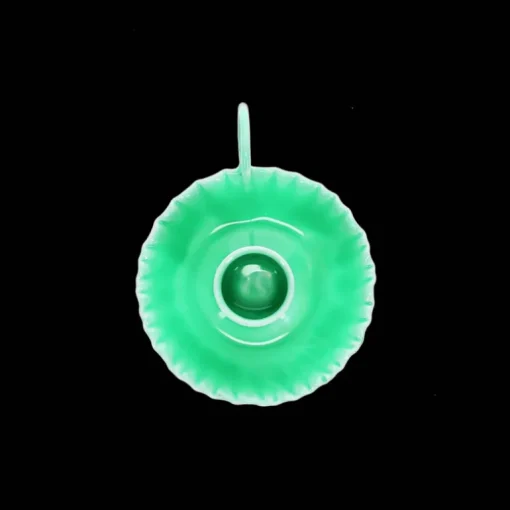 Enamel chamberstick candle holder - Green