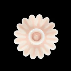 Enamel cupped flower candle holder - Soft pink
