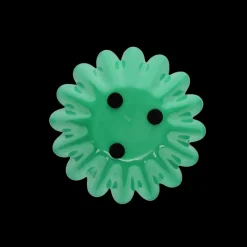 Enamel cupped flower candle holder - Green