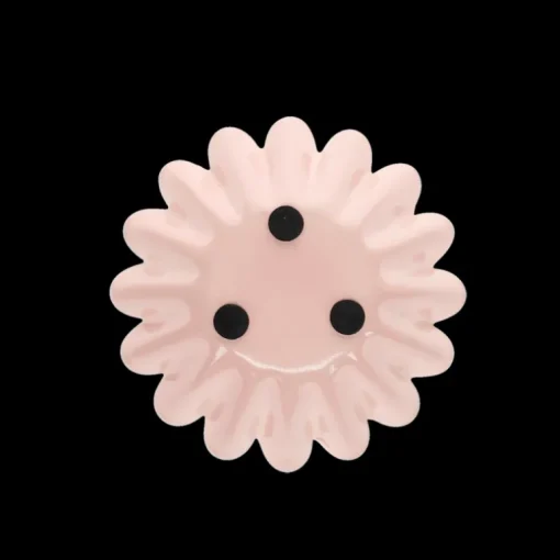 Enamel cupped flower candle holder - Soft pink