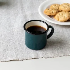 Enamel espresso mug 150ml - Dark green