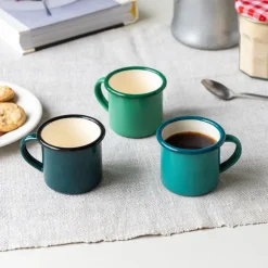 Enamel espresso mug 150ml - Dark green