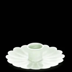 Enamel flat flower candle holder - Light grey