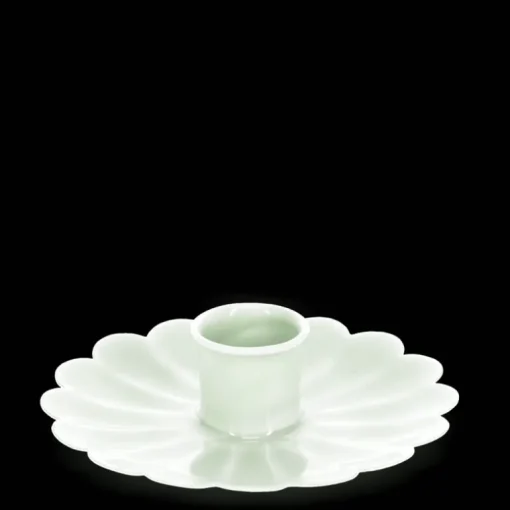 Enamel flat flower candle holder - Light grey