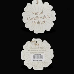 Enamel flat flower candle holder - Dark green