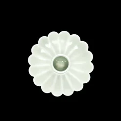 Enamel flat flower candle holder - Light grey