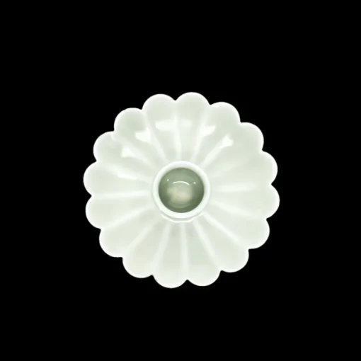 Enamel flat flower candle holder - Light grey
