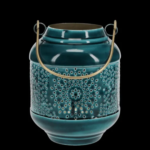 Enamel tealight lantern - Blue