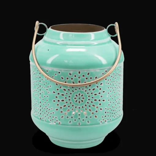 Enamel tealight lantern - Aqua