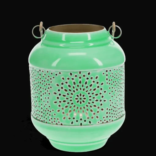 Enamel tealight lantern - Green