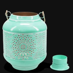 Enamel tealight lantern - Aqua