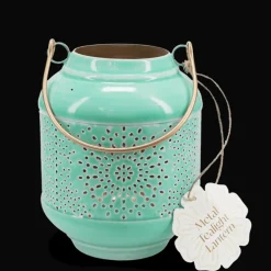 Enamel tealight lantern - Aqua
