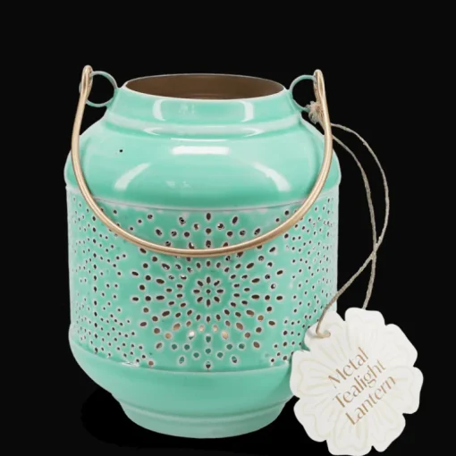Enamel tealight lantern - Aqua