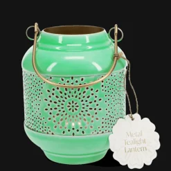 Enamel tealight lantern - Green