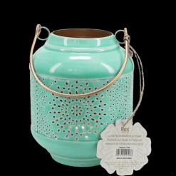 Enamel tealight lantern - Aqua
