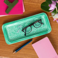 Enamel trinket tray - Green