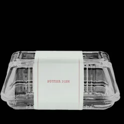 Glass butter dish