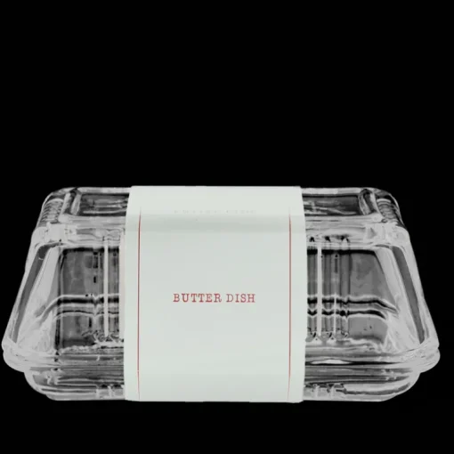 Glass butter dish