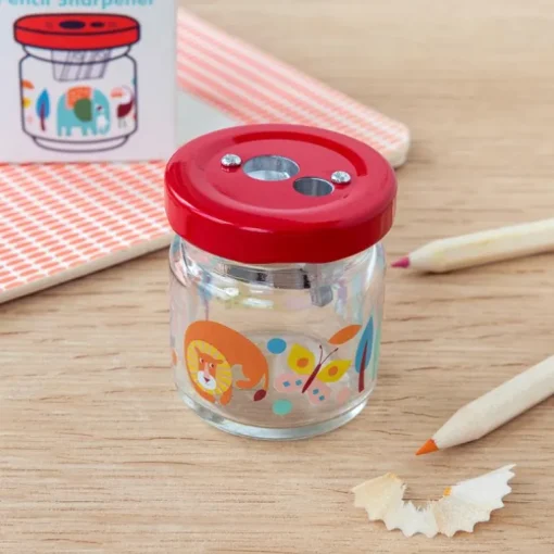 Glass jar pencil sharpener - Wild Wonders