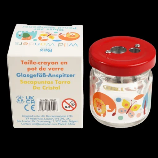 Glass jar pencil sharpener - Wild Wonders