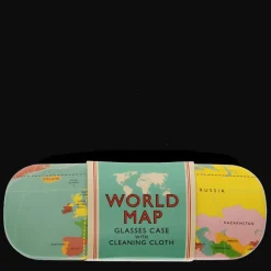 Glasses case & cleaning cloth - World Map
