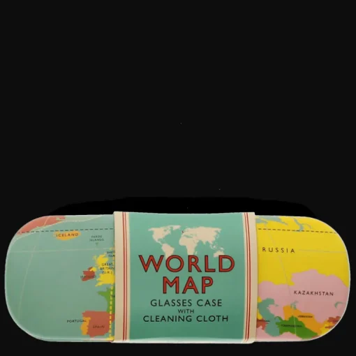 Glasses case & cleaning cloth - World Map