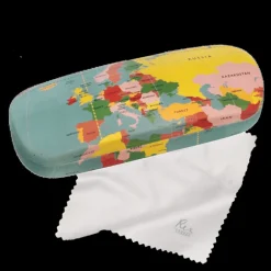 Glasses case & cleaning cloth - World Map