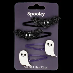 Glitter hair clips (set of 4) - Spooky