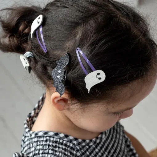 Glitter hair clips (set of 4) - Spooky