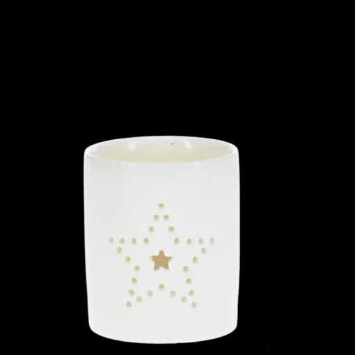 Glossy ceramic tealight holder - Star