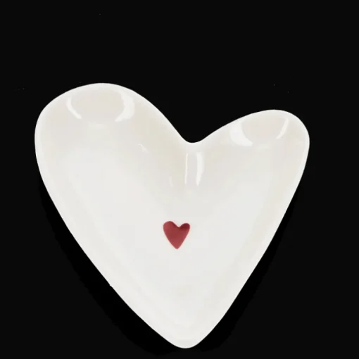 Glossy ceramic trinket dish - Heart