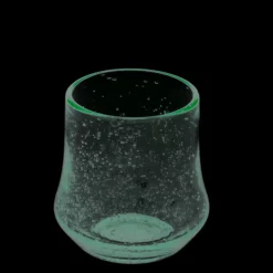 Hand blown bubble glass tumbler - Blue