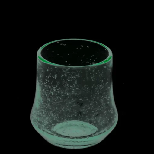 Hand blown bubble glass tumbler - Blue