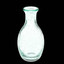 Hand blown bubble glass vase - Blue