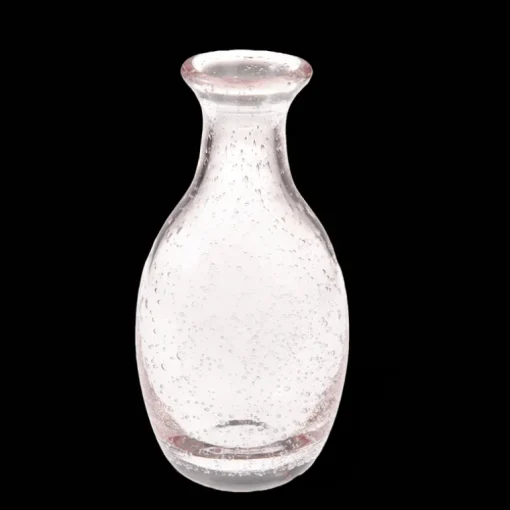 Hand blown bubble glass vase - Rose pink