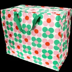 Jumbo storage bag - Pink and green Daisy