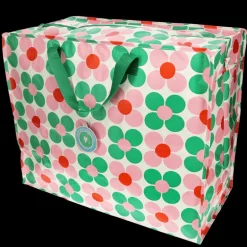 Jumbo storage bag - Pink and green Daisy