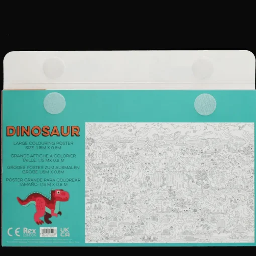 Large colouring poster with pencils - Baby Dinos