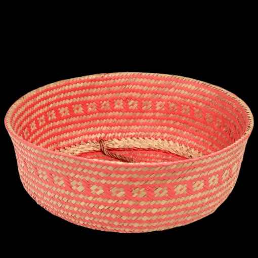 Large seagrass belly basket - Coral