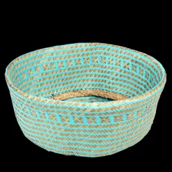 Large seagrass belly basket - Turquoise