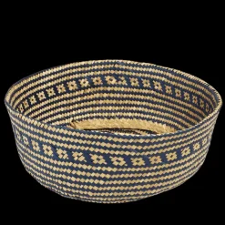 Large seagrass belly basket - Navy blue
