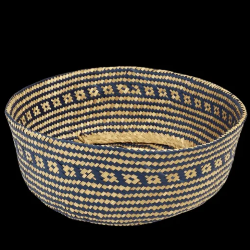 Large seagrass belly basket - Navy blue